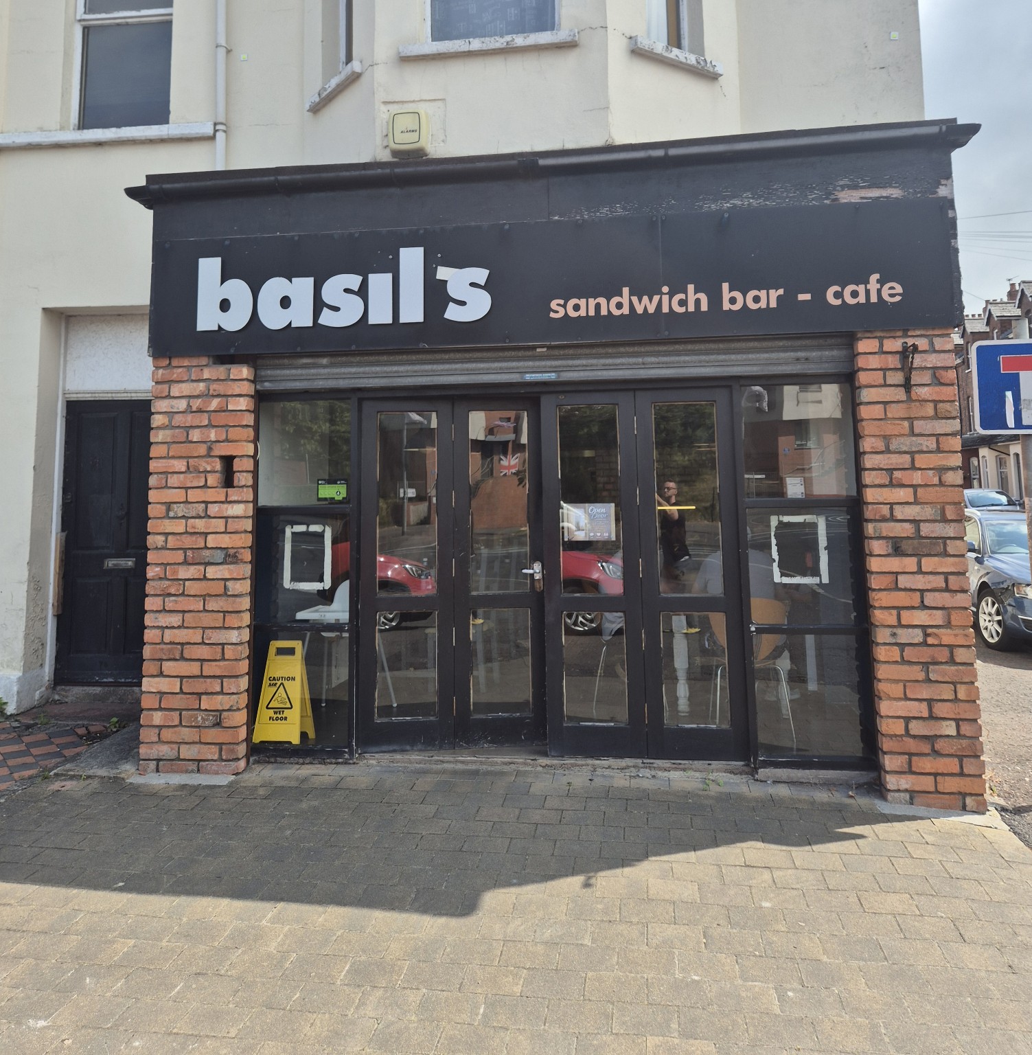 The exterior of Basil's sandwich bar and café on Shore Road, Belfast